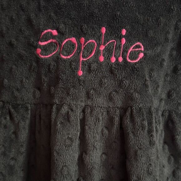 Smockadot Kids Monogram Sophie Black Fleece Dress Size 4T - Picture 5 of 5